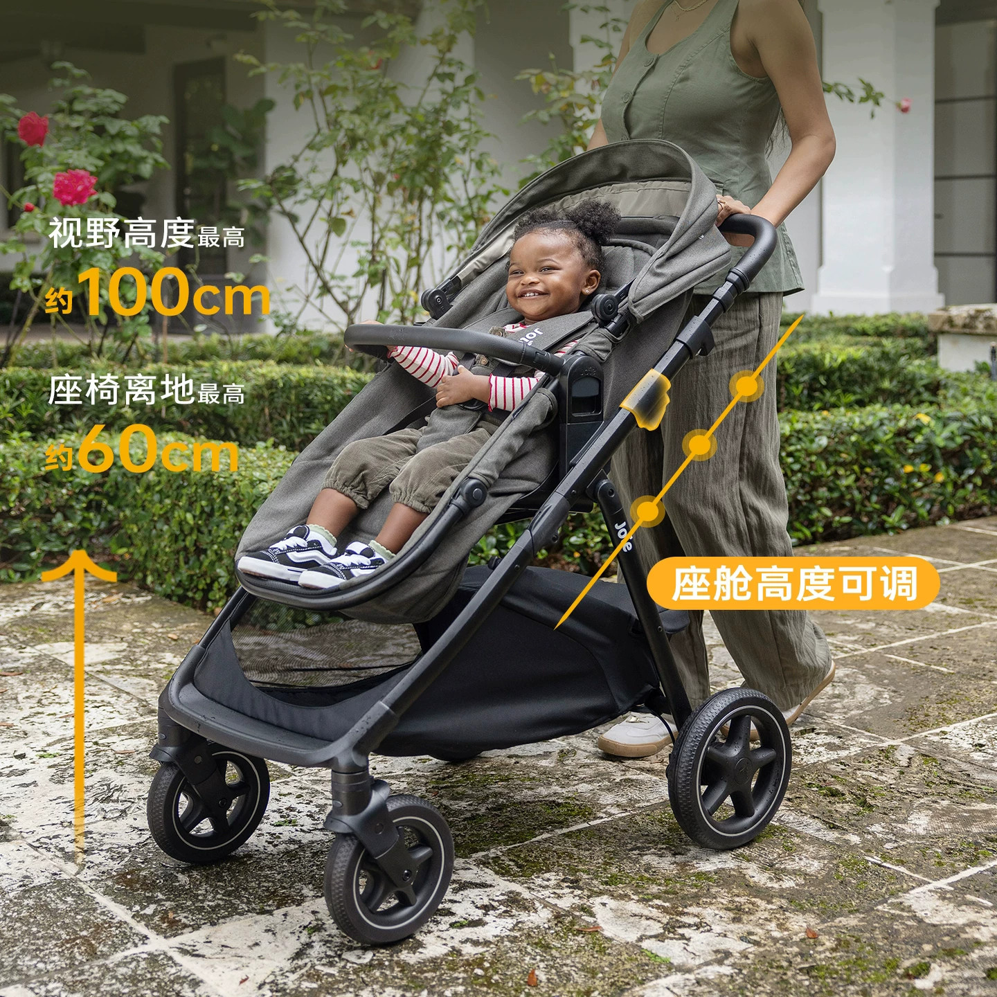 Joie巧儿宜金爵lx睡篮婴儿车推车可坐可躺0到4岁双向多功能