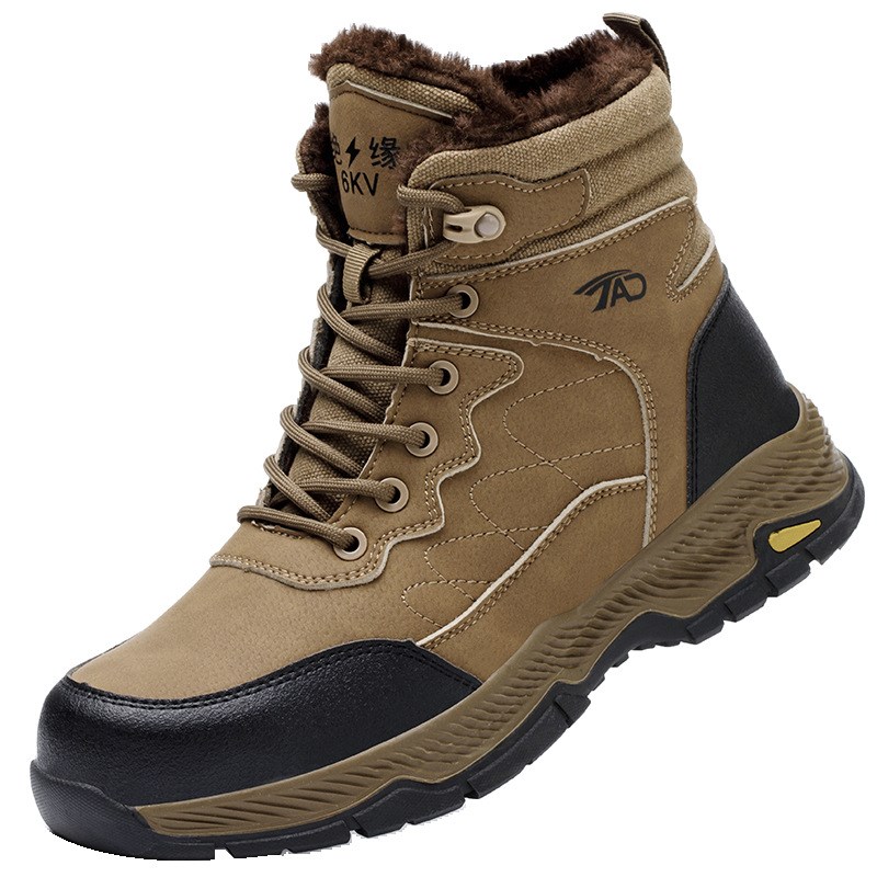 冬季保暖绝缘防砸防刺穿电焊鞋男安全工作电工用加绒加厚劳保鞋