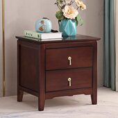 新中式 实木床头柜现代简约家用宿舍床边柜卧室小户型储物柜免安装