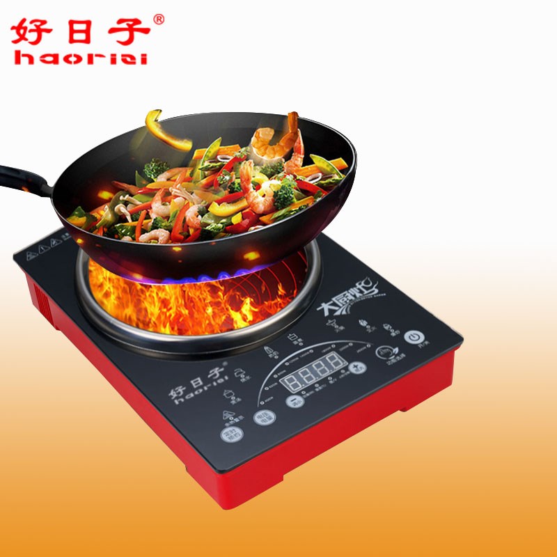 好日子 凹面电磁炉3000w大功率家用凹式爆炒智能凹形电池炉灶