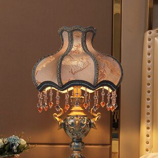 欧式台灯家用遥控卧室床头灯可调节亮度插电式结婚婚房床头柜暖灯