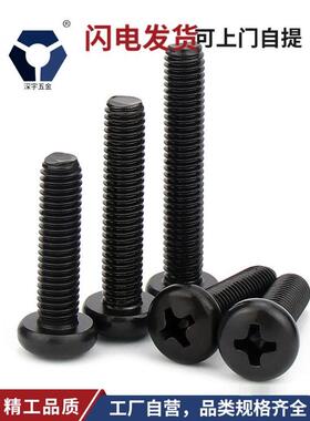 PM3x3→3x32黑色防锈圆头螺丝304不锈钢高盐雾耐腐达克罗粤标818