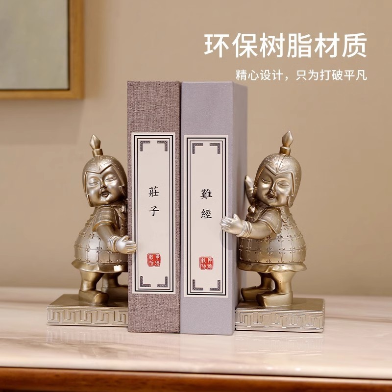 兵马俑书挡摆件西安文创纪念品中式书靠办公室书房桌面酒柜装饰品