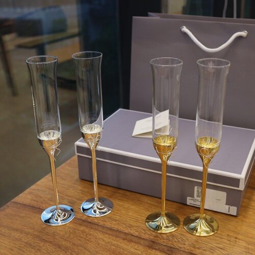 婚礼diy高颜值手绘敬酒杯王薇薇VeraWang爱之结绳同款香槟杯