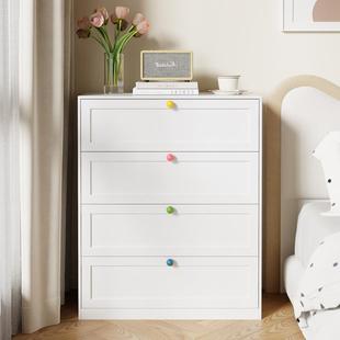 钢制斗柜家用铁艺抽屉收纳柜多层奶油风落地储物柜客厅简约五斗柜