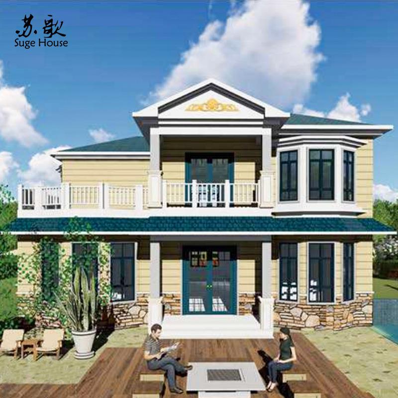 按需求设计建造全新轻钢龙骨结构度假别墅房屋模块化农村自建房