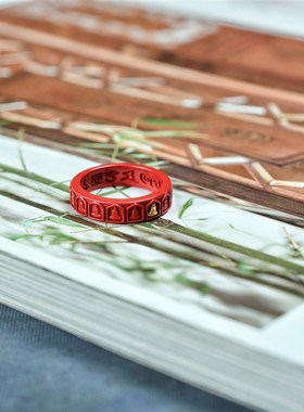 无相佛朱砂戒指女款r高级感偏财转运戒指本命年礼物