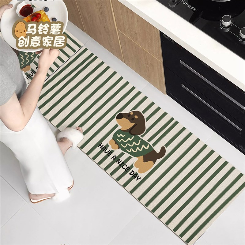 卡通厨房地垫耐脏吸水吸油地毯软硅藻泥垫子防滑速干可Y擦免洗地