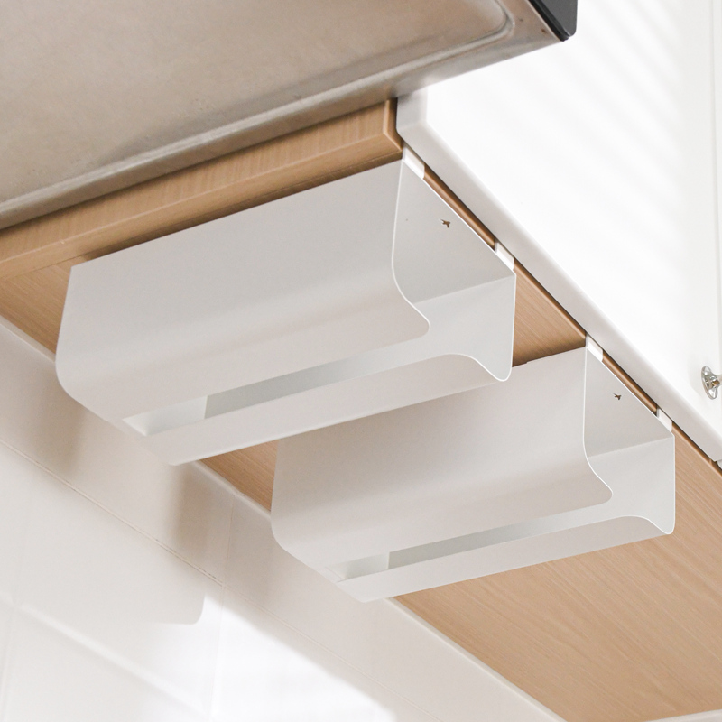 厨房卫生a纸盒悬挂式家用吊柜下餐巾纸倒挂收纳整体橱柜纸巾置物