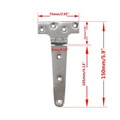 3 重16铸造不锈钢T型合页15150*750*75型合页船五用游艇用房车金