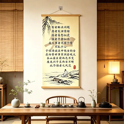 【智者解决问题】新中式励志书法挂画书房客厅办公室装饰画
