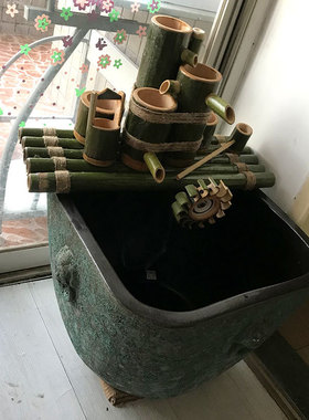 复古粗陶瓷缸鱼缸方睡莲盆荷花缸碗莲缸乌龟水缸客厅花园流水摆件