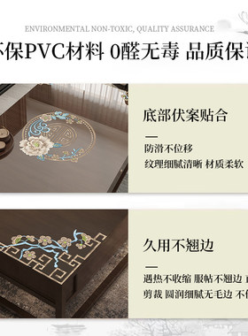 茶几桌布透明印花pvc软玻璃洗桌桌垫家水防用防油免餐茶几垫高级