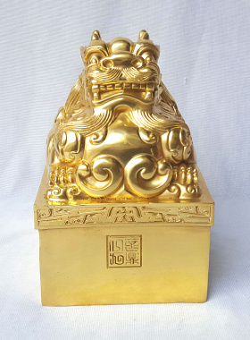 铜印章貔貅大印铜式品件纯中工艺摆合作共赢家居办公店铺定制刻字