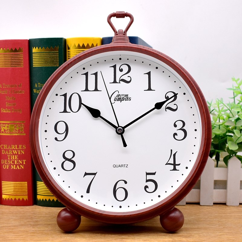 康巴丝创意闹钟大字体o静音床头钟老人钟表座钟客厅卧室摆放家用