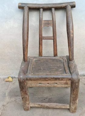 民俗怀旧老物件老式木椅小凳子洗衣工具背靠椅子复古摆件收藏道具