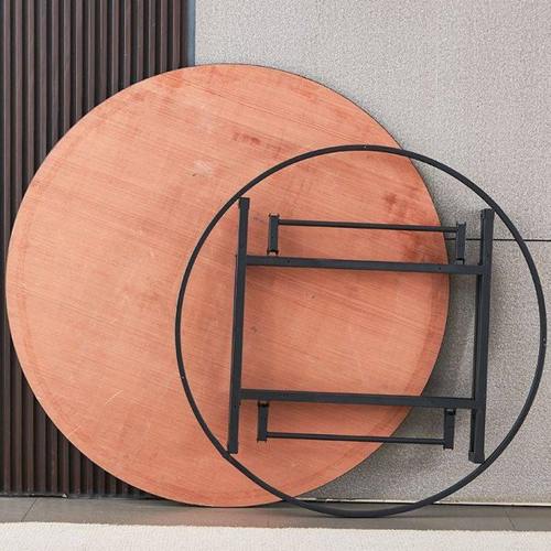 酒店宴会厅大圆桌家用圆桌饭店折叠架搭配转盘大圆桌宴会厅长条桌