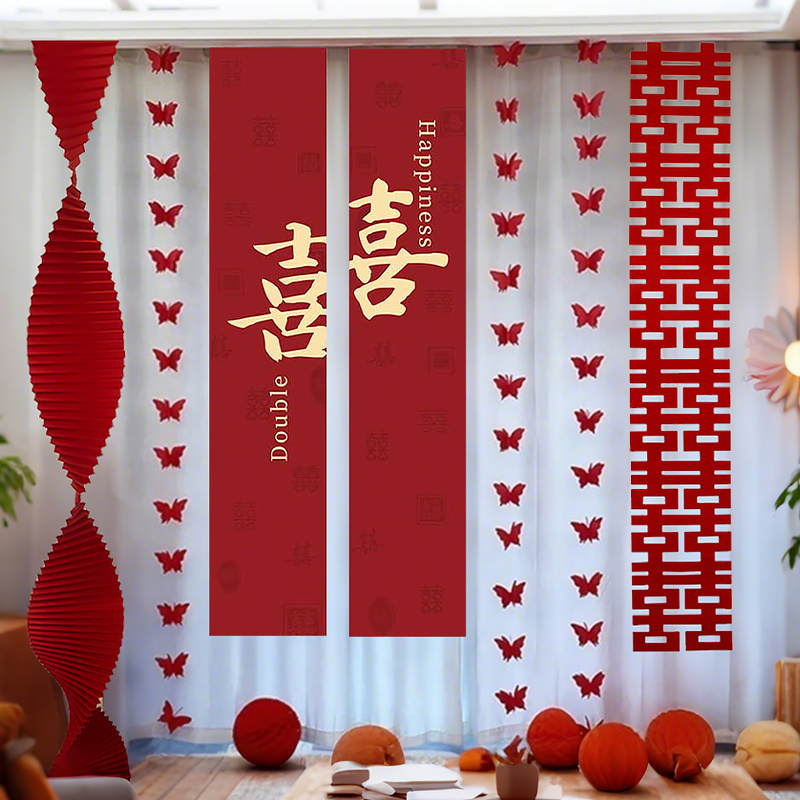 氛围感婚房布置窗帘装饰高端简约