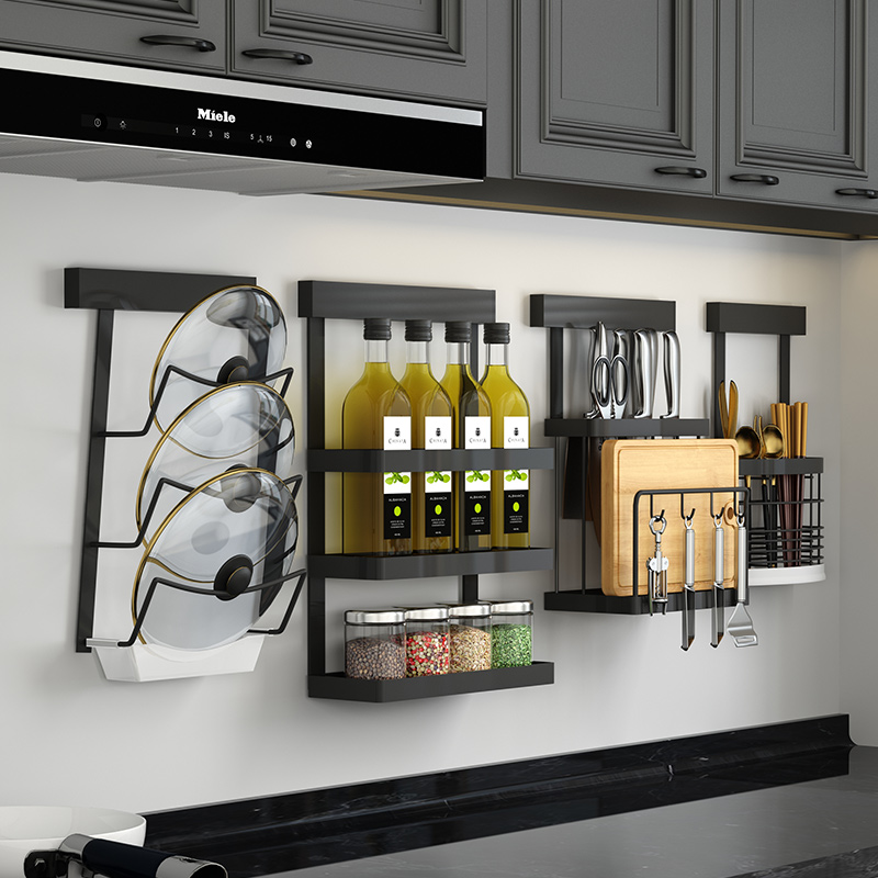 锅盖架壁挂式家用厨房免s打孔菜板收纳架子放锅盖神器置物架砧板