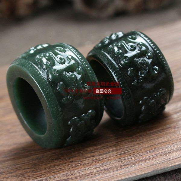 貔貅扳指和田玉男女大拇指四方瑞兽指环可定制新款复古文玩大戒指