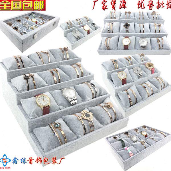 手环手镯手串展示道具枕包珠宝首饰柜台陈列阶梯组合绒布置物架