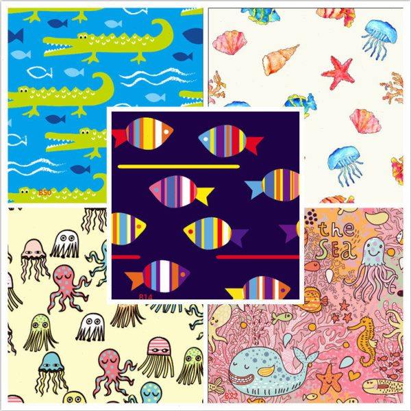 海底世界金鱼高清数码印花轻便柔软书包箱包沙发抱枕桌布宠物面料,居家布艺,海绵垫/布料/面料/手工diy,淘宝优惠券,粉丝福利购,淘宝优惠卷