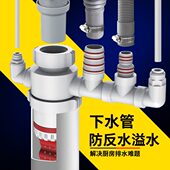 下水管防反水溢水管道密封塞卫生间排水管三通接头加长防臭封口盖