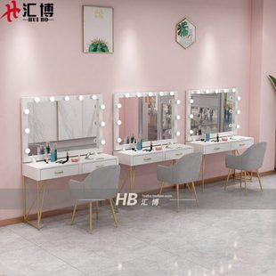 影楼化妆台带灯专业化妆师工作室梳妆台美容婚纱摄影店专用化妆桌