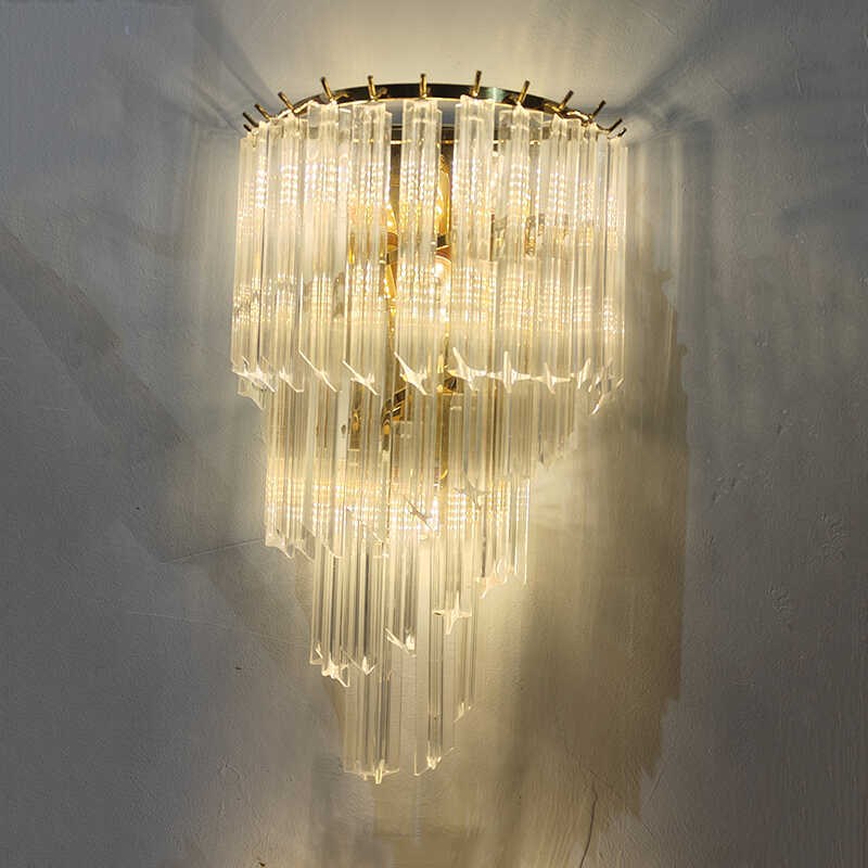 轻奢水晶壁灯卧室床头灯客厅电y视背景墙高端酒店大堂过道装饰壁
