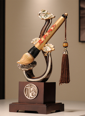 如意大笔发财招财摆件客厅书房z办公室前台酒柜装饰品开业乔迁礼