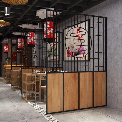 铁艺屏风隔断墙镂空公室客厅玄关餐厅酒吧吊顶网工业风装饰