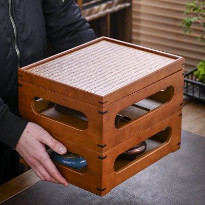 竹编玲珑盒多阁茶具乾隆百箱茶柜多用紫砂壶茶杯套盒桌面收纳,收纳整理,首饰盒,淘宝优惠券,粉丝福利购,淘宝优惠卷