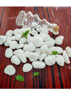 绿色天然汉白玉雪花白鹅卵石3-5cm精选铺路石日式枯山水园林景观