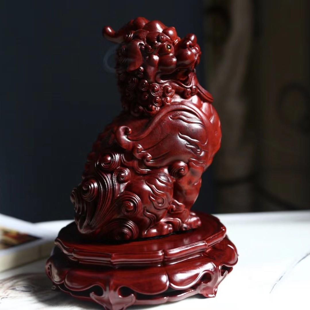 赞比亚小叶紫檀招财貔貅摆件家居客厅动物装饰木质神兽工艺品送礼