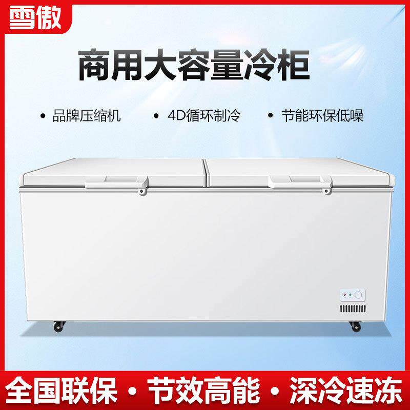 冰柜商用大容量冷柜冰箱冷藏展示柜保鲜冷冻两用透明玻璃卧式冰柜
