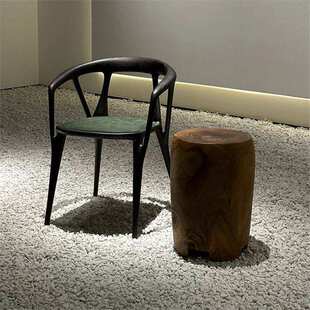 意式极简设计师款复古实木餐椅现代简约艺术创意白蜡木茶桌主人椅