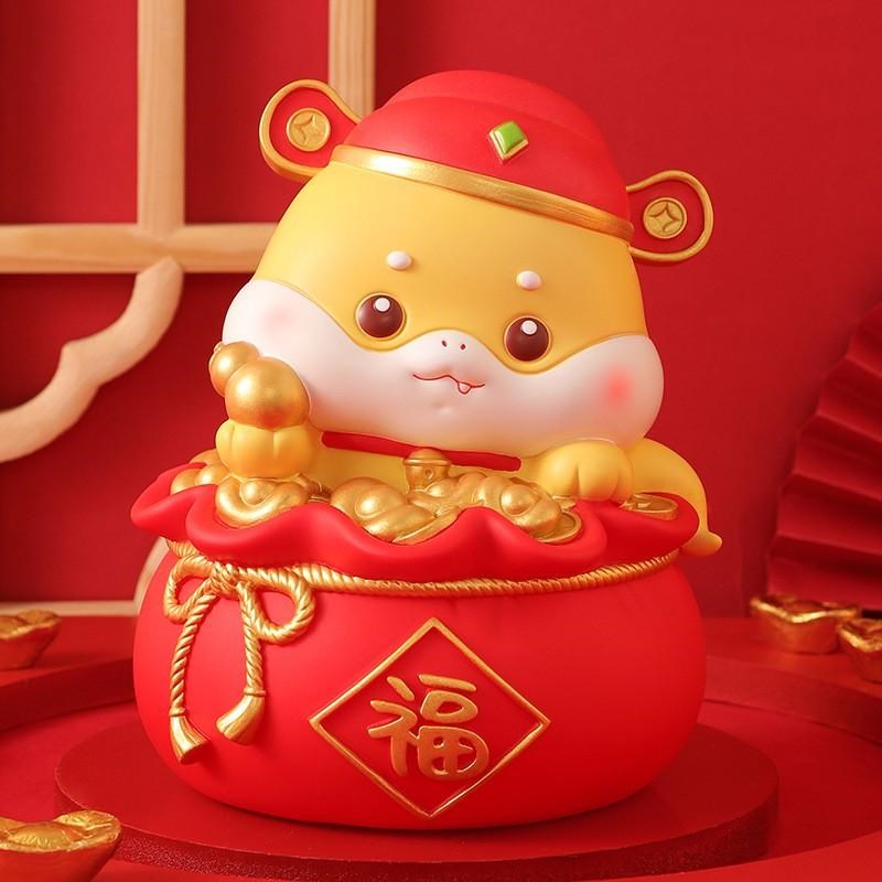 2025生肖蛇年新款福袋蛇存钱罐只进不I出大容量搪胶防摔储蓄罐礼