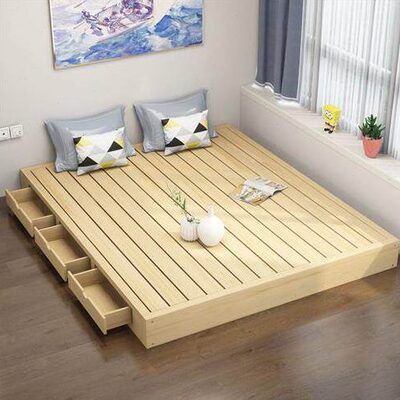 实木硬板床垫落地护腰床板木板阳台榻榻米加厚床架地台矮床排骨架