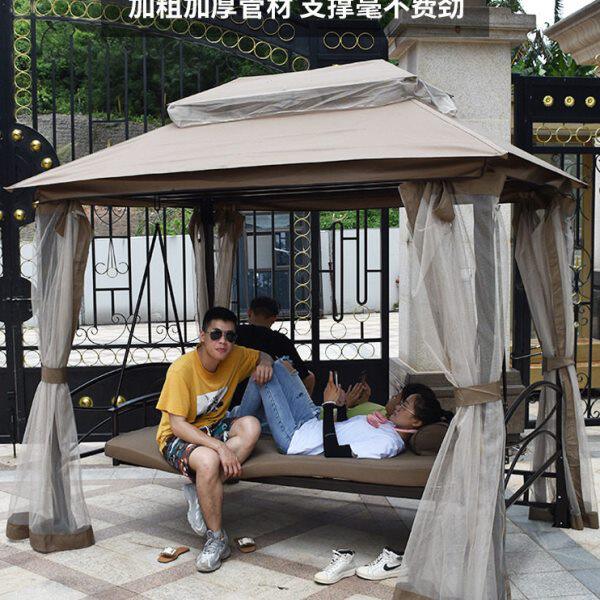 户外吊椅秋千帐篷摇椅铁艺吊床室内阳台躺椅别墅庭院室外摇床院子