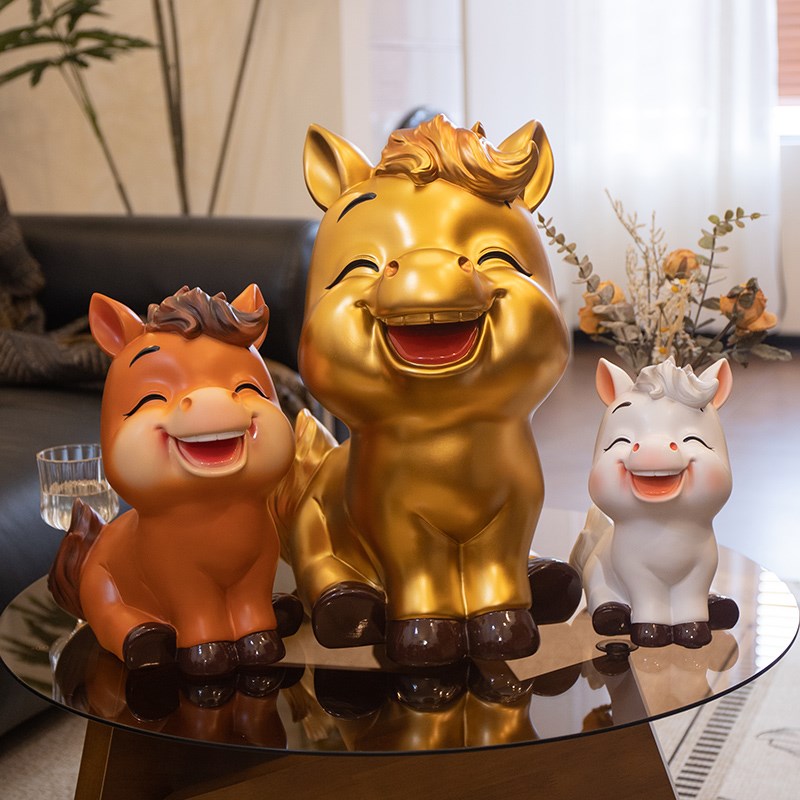 2025年新款生肖马存钱罐客厅电视柜装饰只进不出大容量Z储蓄罐礼