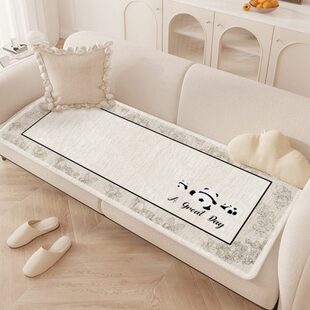 夏季皮沙发专用沙发垫可爱奶油风盖布高级感防滑座垫盖巾四季通用