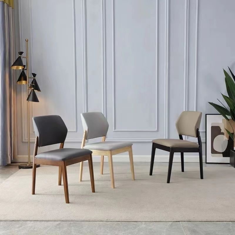 北欧实木餐椅家用现代简约意式轻奢舒适靠背椅P酒店餐厅餐桌椅凳
