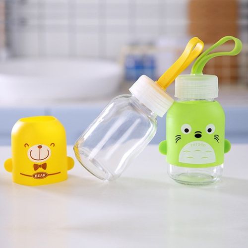 包邮150ml玻璃m杯随手杯创意小巧暖手杯便携水杯学生杯子带提绳盖