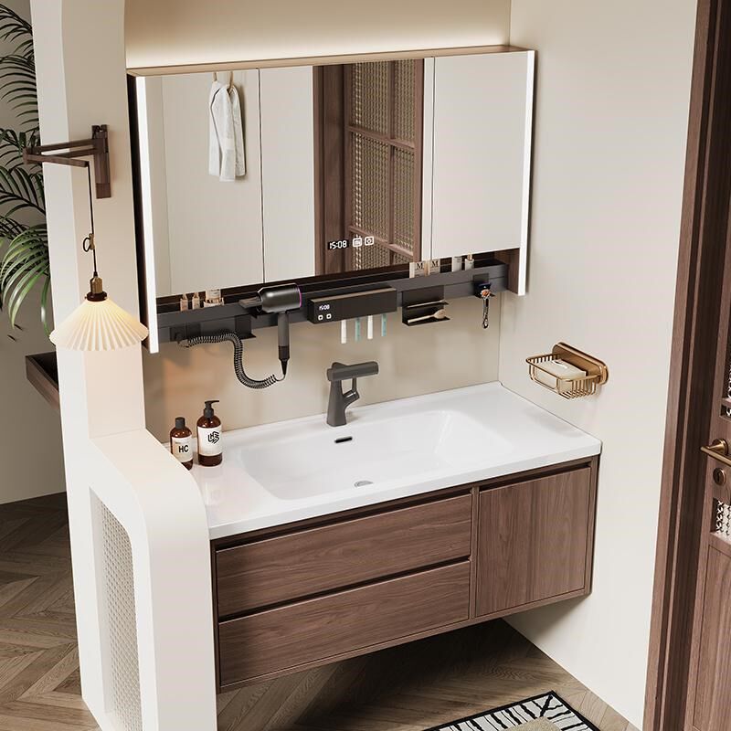 卫生间新中式浴室柜组合陶瓷一体盆中古风洗脸X池柜宋氏美学