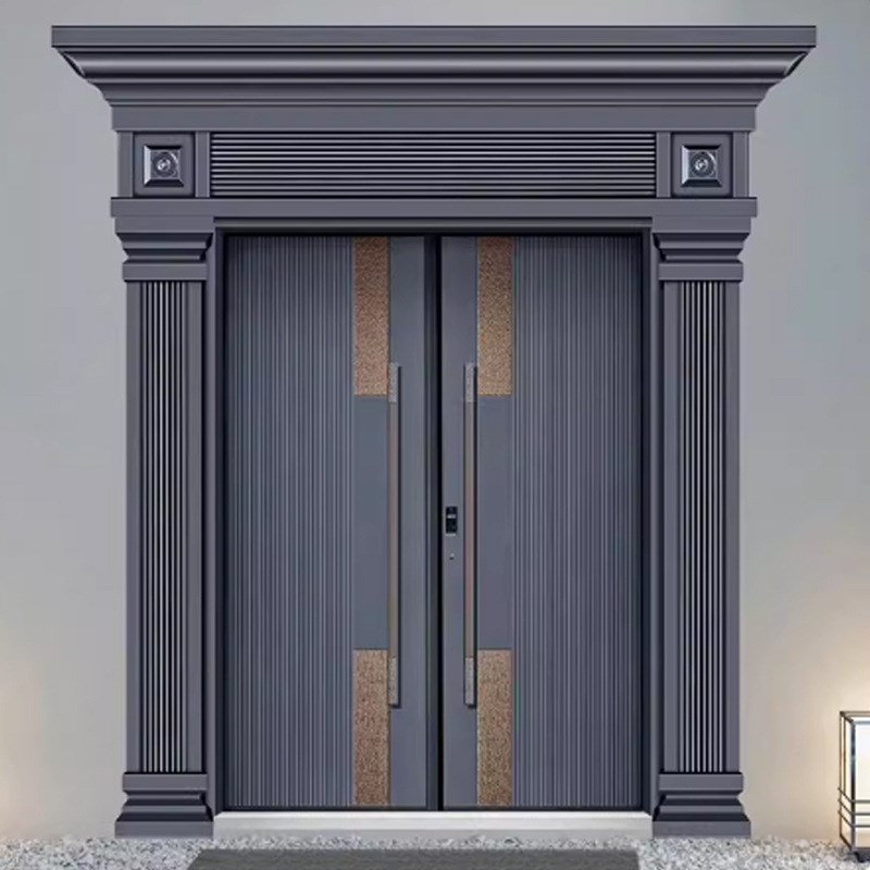 自建房农村铸铝大门进户乡村入户子母中式别墅大门双开门对开可订
