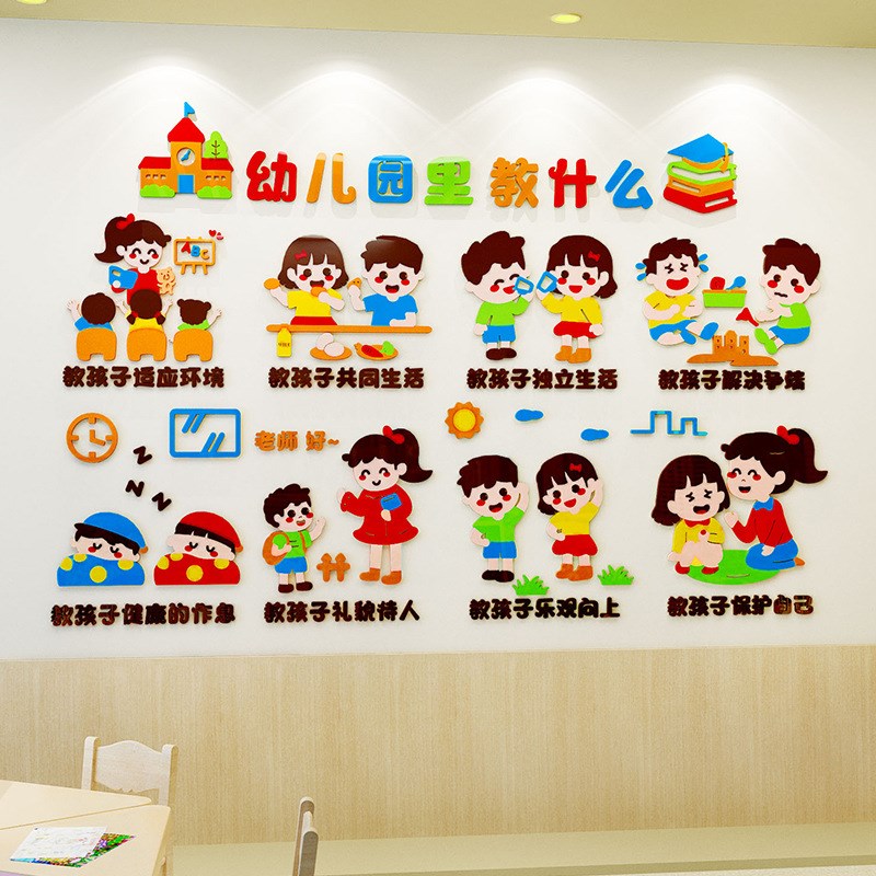 1VPR幼儿园墙面装饰好习惯养成墙贴画教室布置大厅环创材料主题文