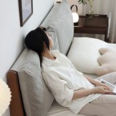 轻奢复古全实木软靠床榉木软包双人床1.8米1.5米大床卧室冬夏两用