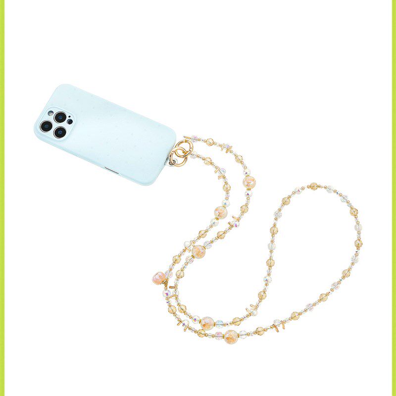 兰诺水晶手机炼女式斜跨挂脖2025新款轻奢精致高级感Y包挂件带垫