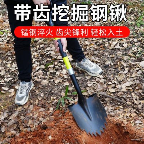 家用农具铁锹锰钢铲子挖土种植铁铲园艺种花工具松土神器钢锹钢铲