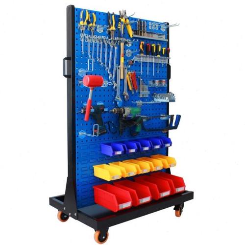 多功能工具架壁挂式金属方孔挂板挂钩单双面移动固定架不锈钢层板